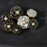 Retro Style Metal Flower-shaped Decorative Buttons