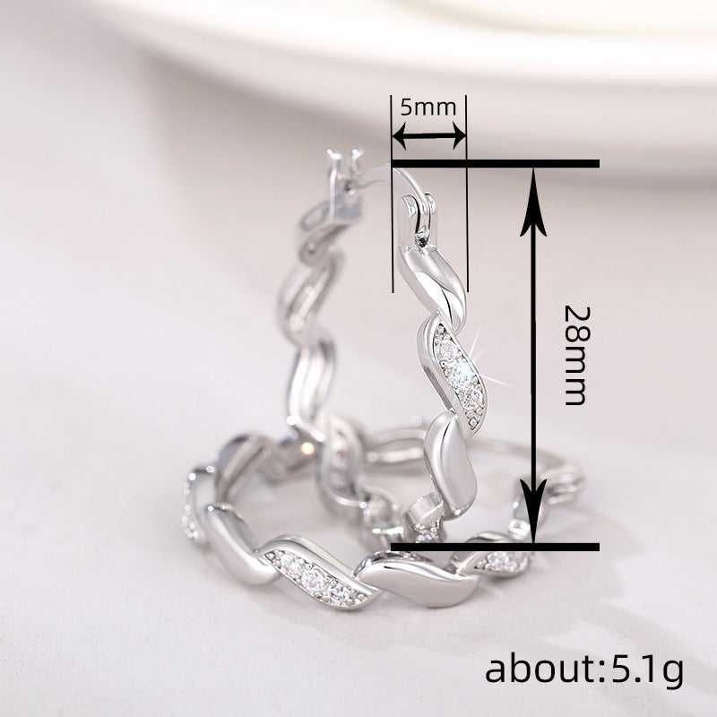 Affordable Luxury Style Fashion Zircon Shiny Geometric Earrings