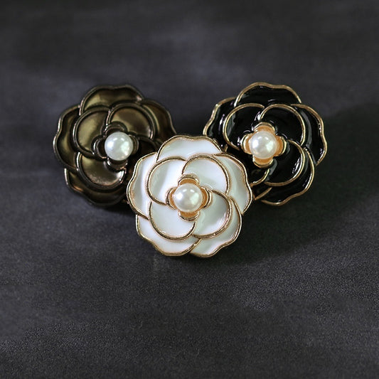 Retro Style Metal Flower-shaped Decorative Buttons