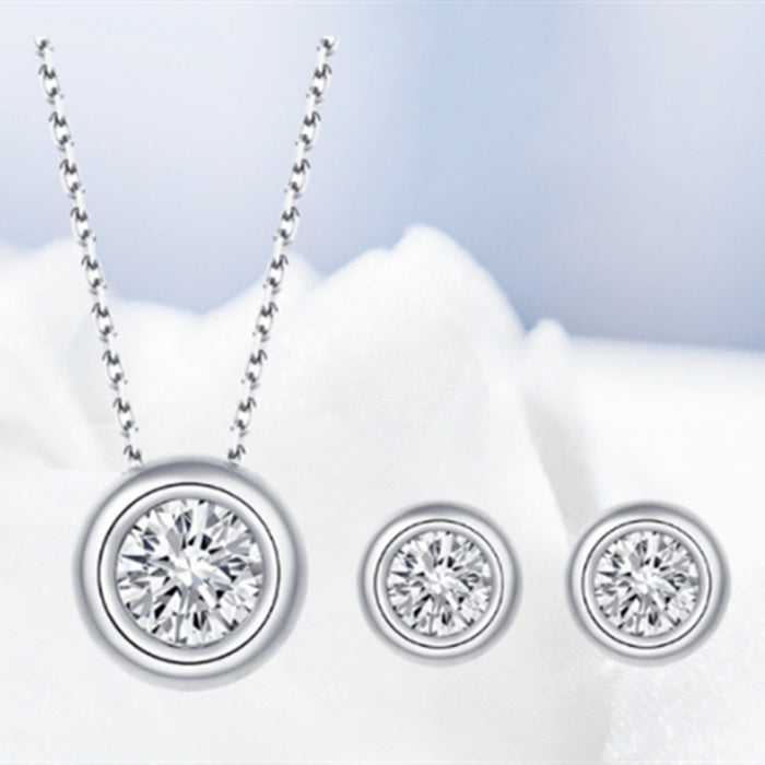 Sterling Silver Moissanite Jewelry Set