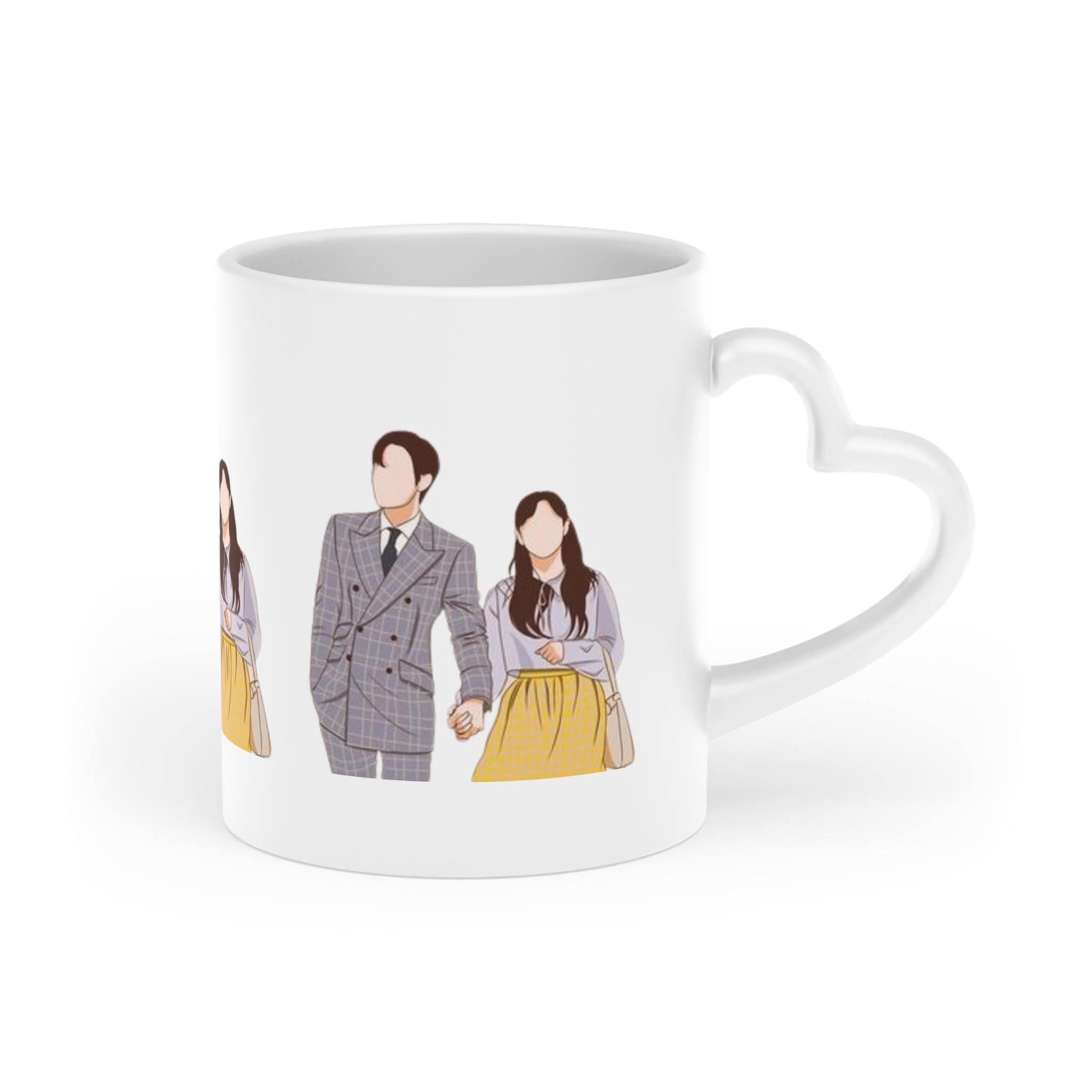 Heart C-Drama K-Drama Heart-Shaped Mug  Adorable Heart Mug for K-Drama & C-Drama  Unique Gift Idea for Drama Lovers, Ceramic Coffee Mug
