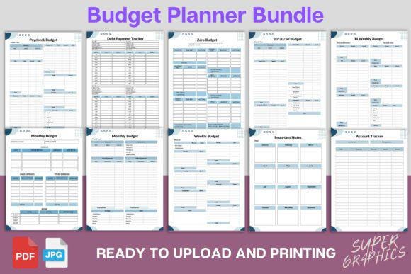 Budget planner, Finance Planner, Weekly Budget, Monthly Budget, Yearly Planner