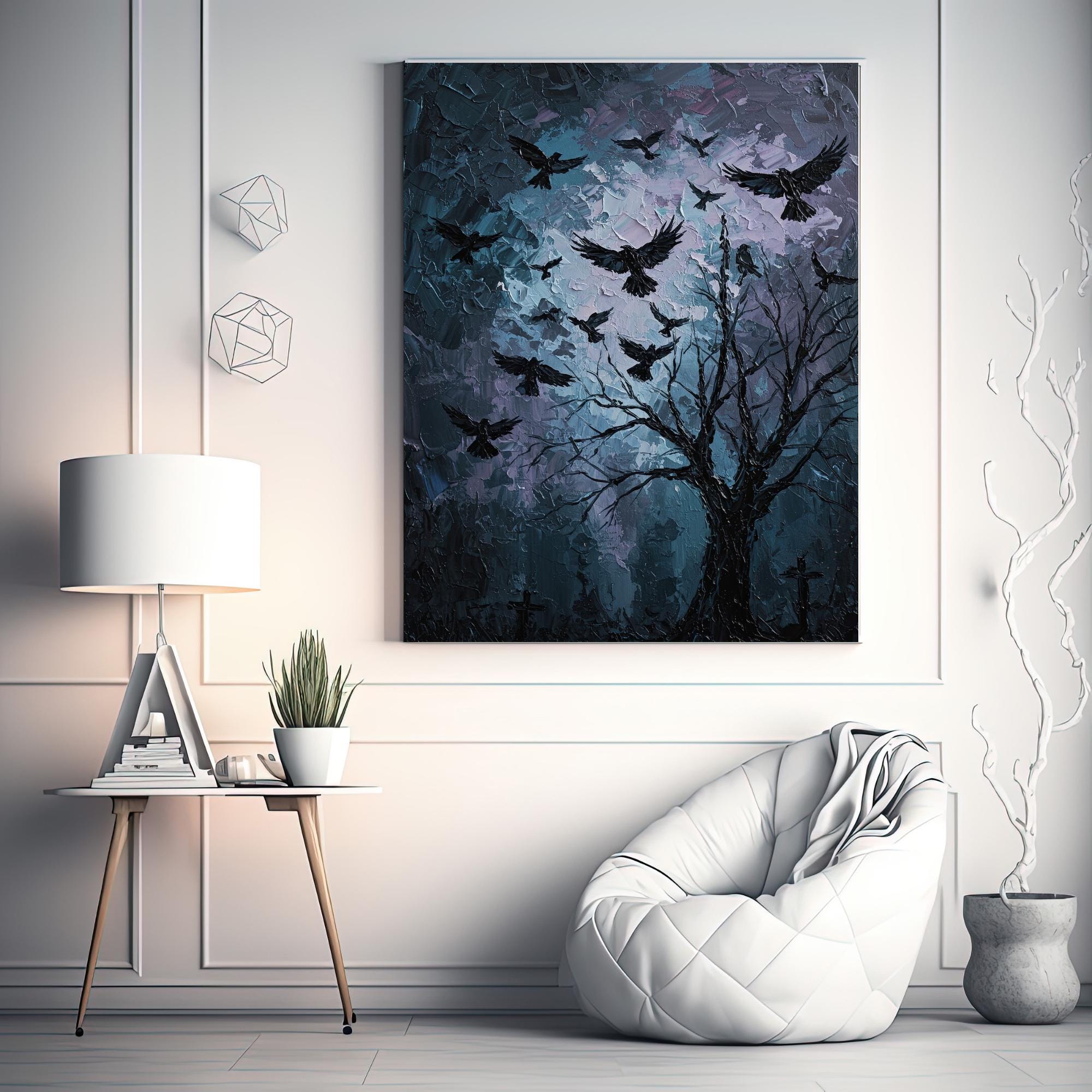 Ravens Gothic Printable Wall Art, Raven Printable Wall Art, Digital Wall Art