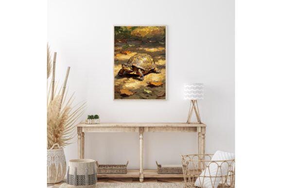Box Turtle Printable Wall Art, Cute Box Turtle Wall Art Printable, Printable Box Turtle Art