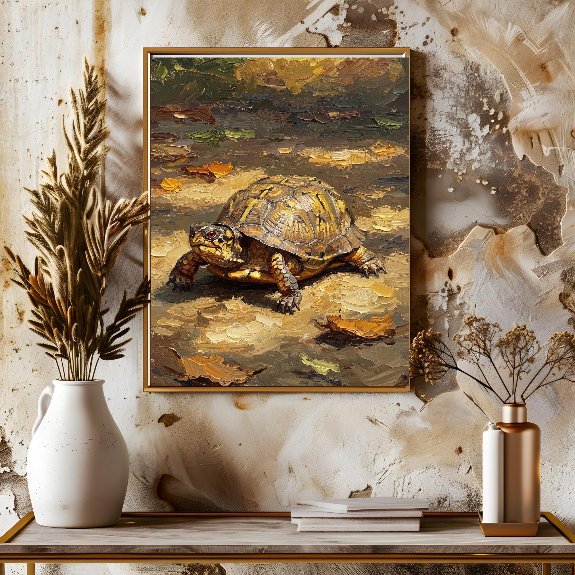 Box Turtle Printable Wall Art, Cute Box Turtle Wall Art Printable, Printable Box Turtle Art