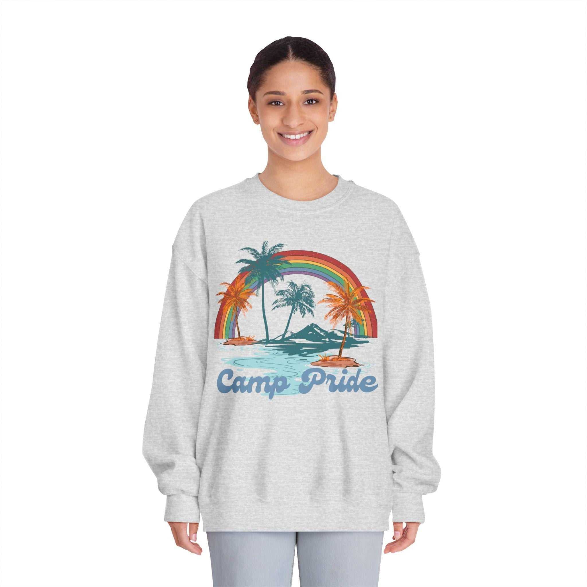 Camp Pride Crewneck Sweatshirt - Summer Vibes, LGBT Pride, Beachwear, Unisex Apparel, Gift for Friends