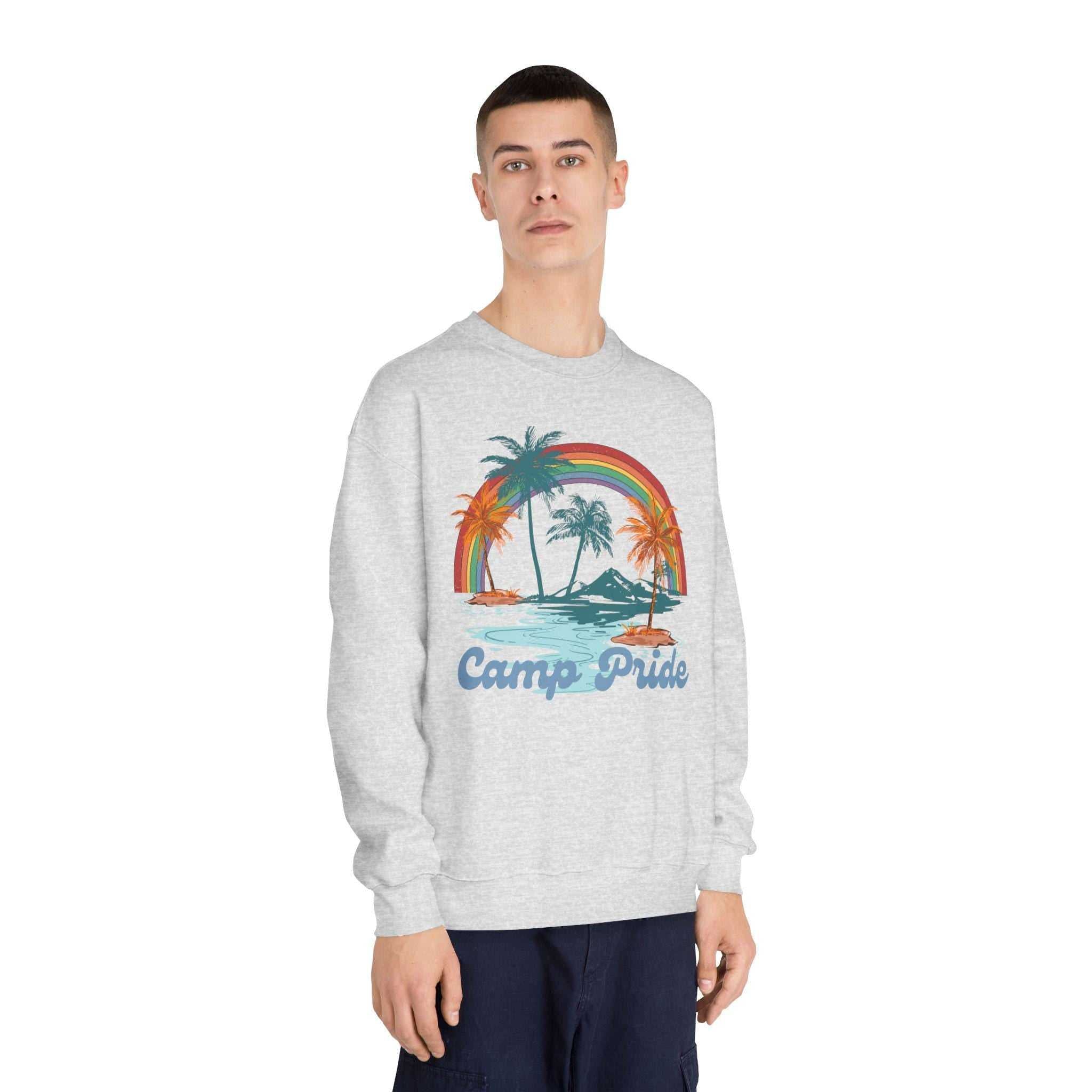 Camp Pride Crewneck Sweatshirt - Summer Vibes, LGBT Pride, Beachwear, Unisex Apparel, Gift for Friends