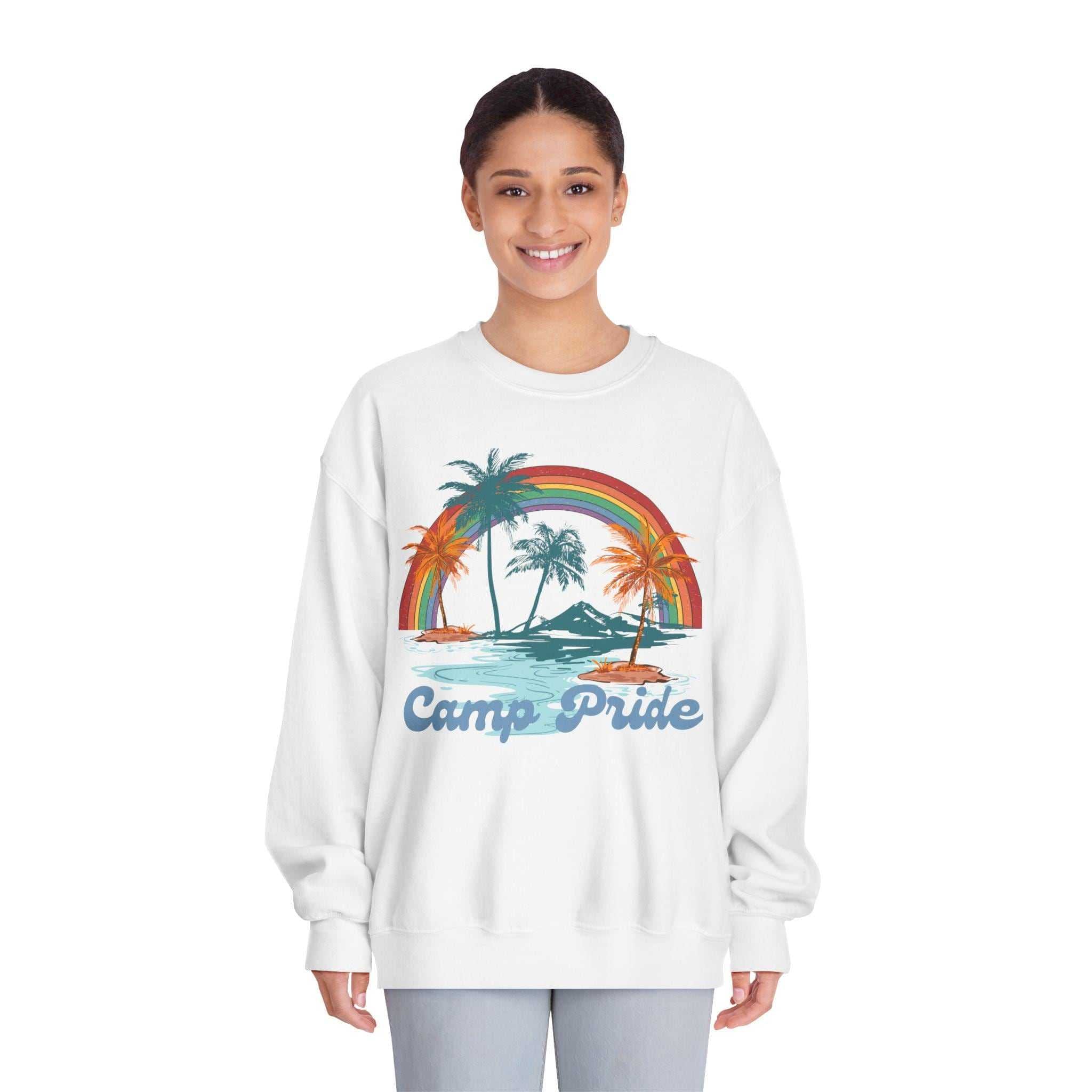 Camp Pride Crewneck Sweatshirt - Summer Vibes, LGBT Pride, Beachwear, Unisex Apparel, Gift for Friends