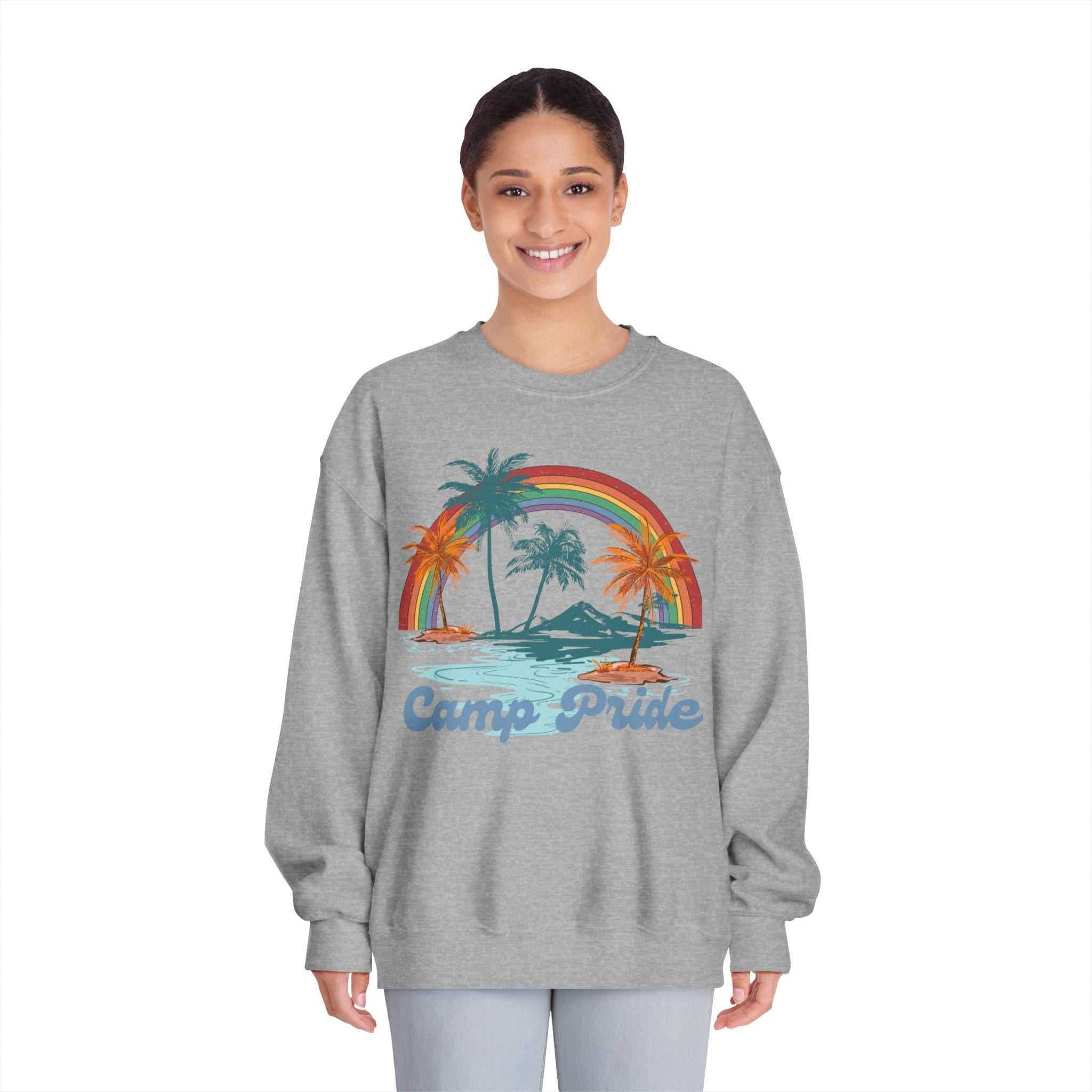 Camp Pride Crewneck Sweatshirt - Summer Vibes, LGBT Pride, Beachwear, Unisex Apparel, Gift for Friends