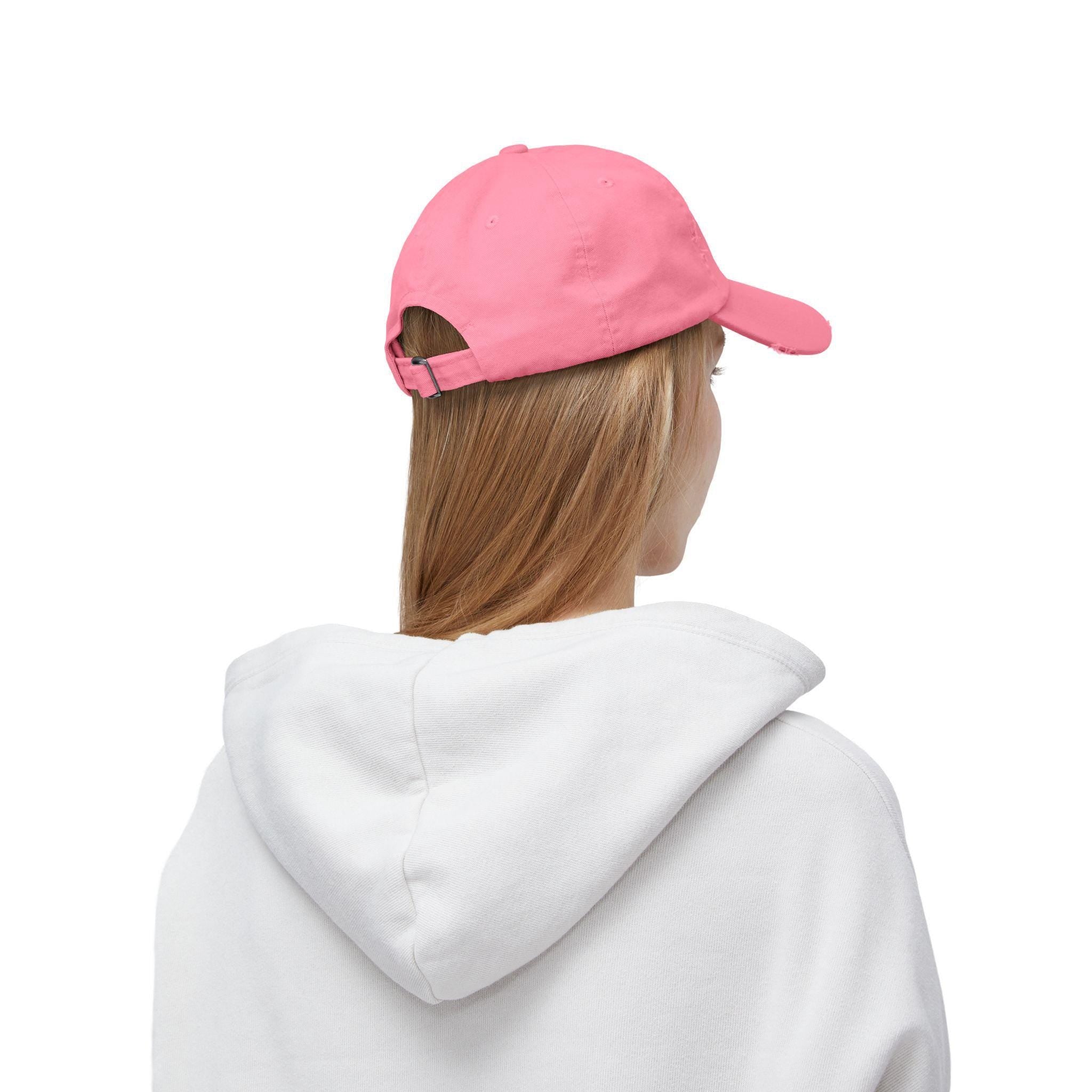Twice the Feels Baby Graphic K-Drama Distressed Cap, K-Pop Embroidered Hat, Korean Drama Hat, Baseball Cap for K-Drama Fans, Adjustable Hat